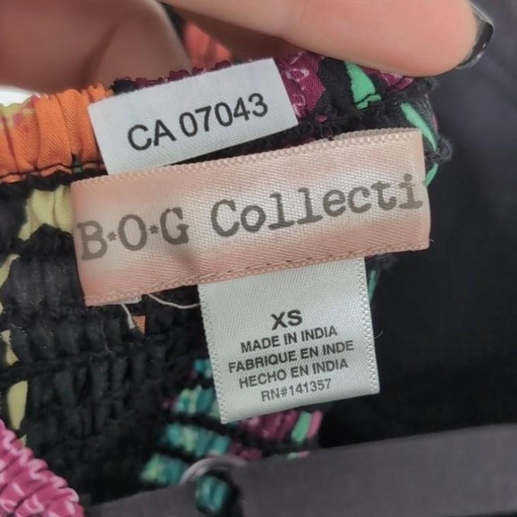 BOG Collective Women's XS Black Maxi Length Floral Dress With Pockets - Picture 3 of 4